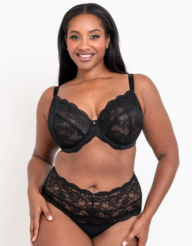 Ann Summers Sexy Lace Planet Plunge Bra Black
