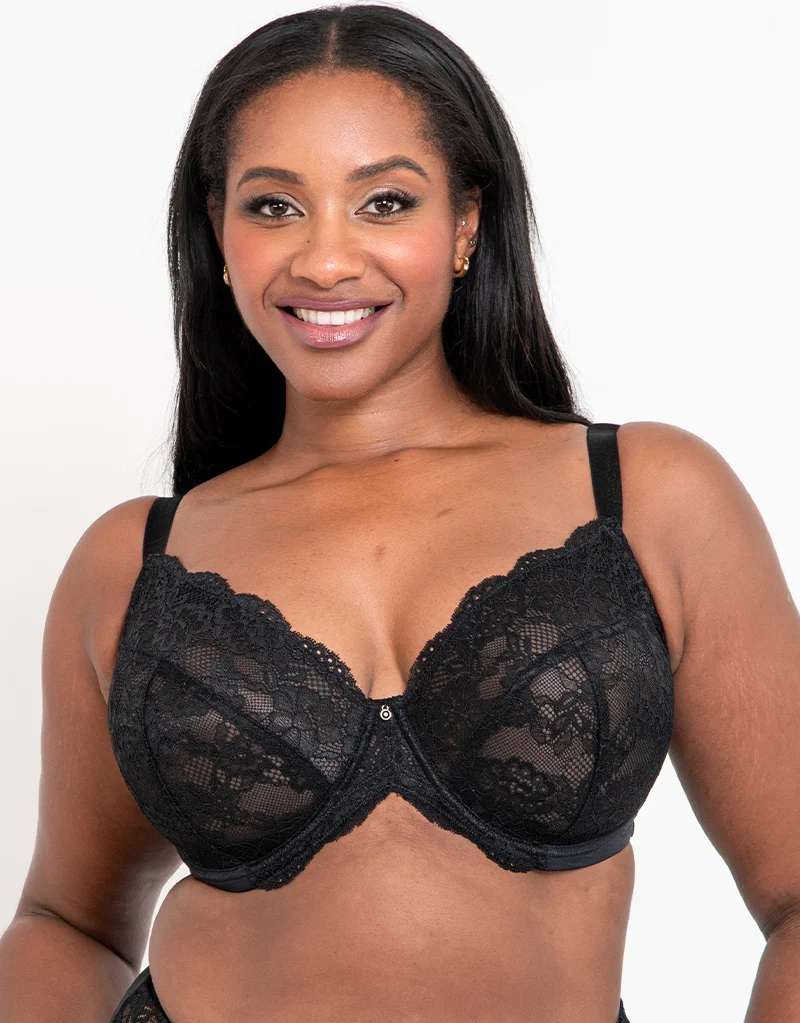 Ann Summers Sexy Lace Planet Plunge Bra Black