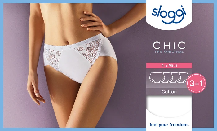 Sloggi Chic Midi 4er Pack white