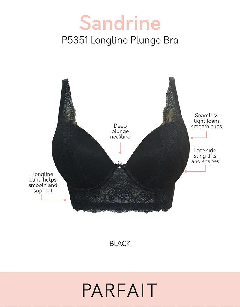 Parfait Sandrine Longline Plunge Bra Black
