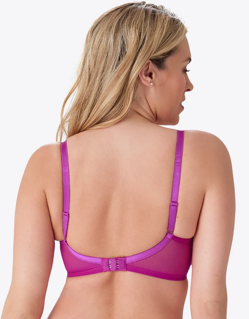 Gossard Glossies Lace Sheer Bra Vivid Fuchsia