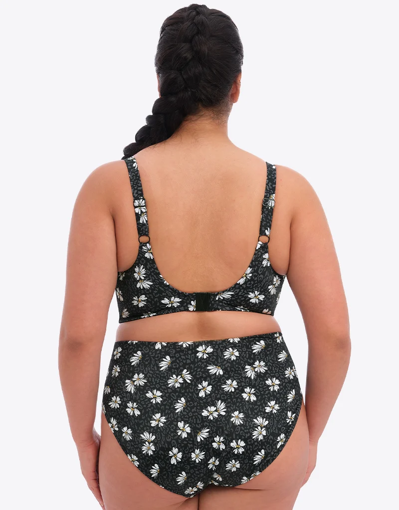 Elomi Plain Sailing Plunge Bikini Top Black Daisy