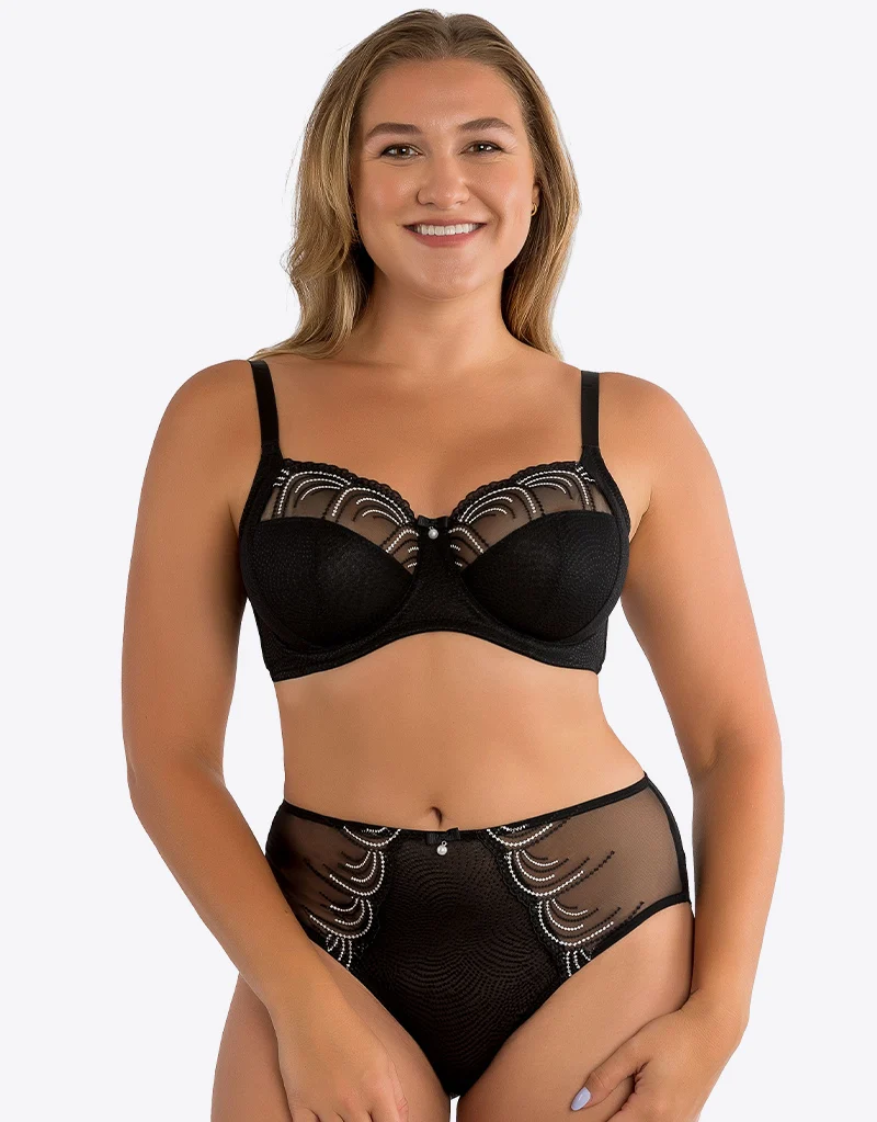 Parfait Pearl Full Cup Side Support Bra Black