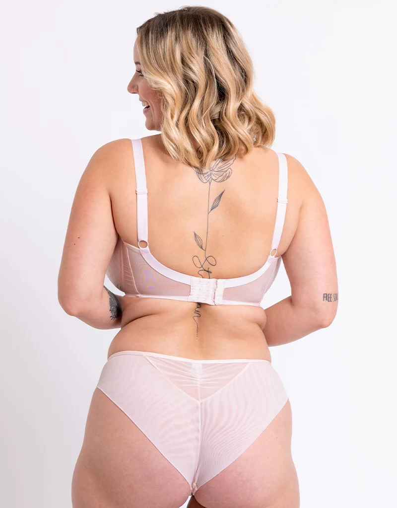 Curvy Kate Emboost Brazilian Brief White/Pink