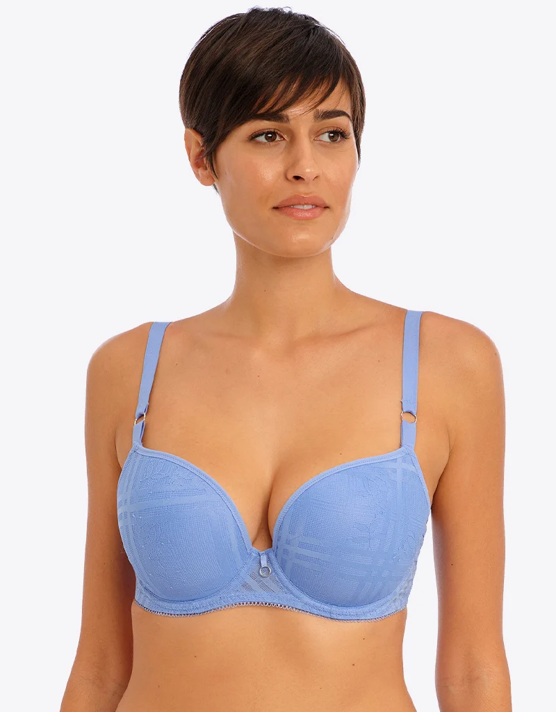 Freya Fatale Moulded Plunge Bra Cornflower Blue
