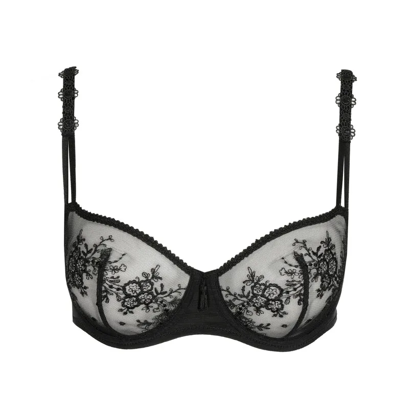 ANNAELLE schwarz Balconette-BH vertikale Naht