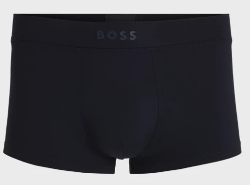Eng anliegende Boxershorts aus Mikrofaser mit kurzem Bein und Silikon-Logo am Bund