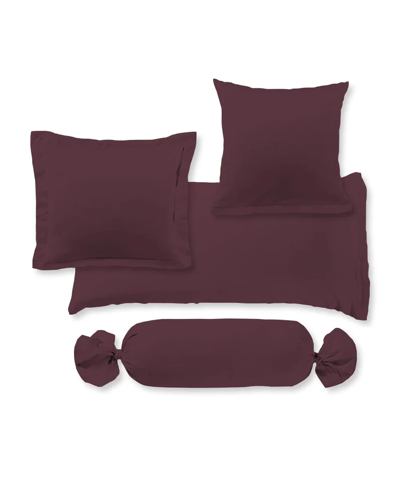 S-009100 | colours | fleuresse | Feine Kissenhülle aus Mako Satin | 4074 PFLAUME | 100% Baumwolle | 4043202238266