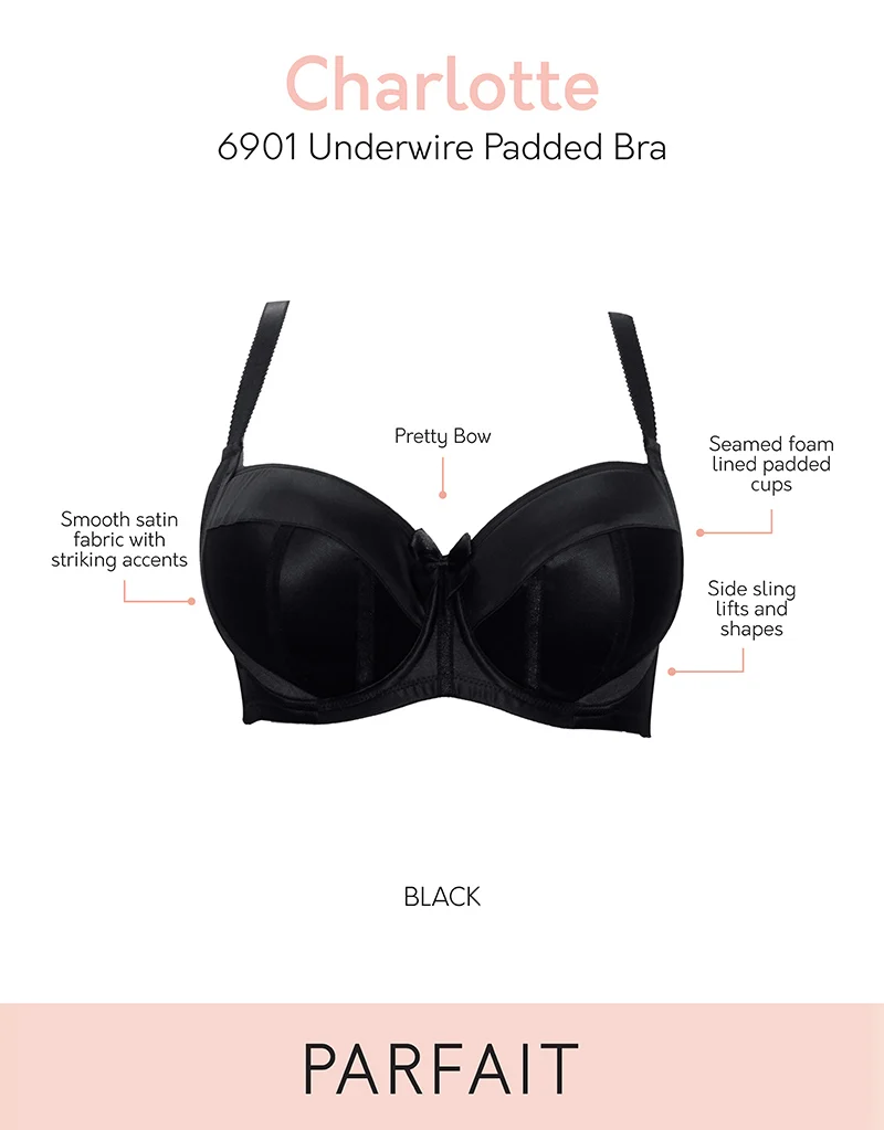 Parfait Charlotte Padded Balconette Bra Black