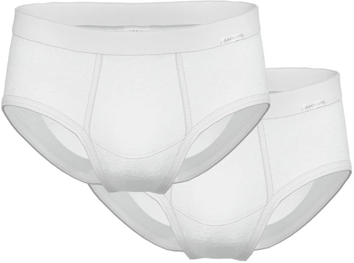 AMMANN Slip mit Eingriff Doppelpack, Serie Feinripp, weiß