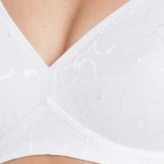 Triumph Elegant Cotton Damen Miederwaren BH kurz Mittelträger ohne Bügel white
