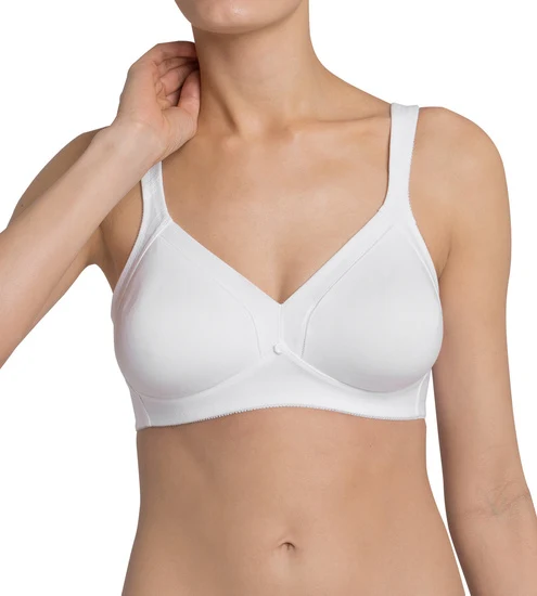 Triumph Cotton Shaper Damen Miederwaren BH kurz Mittelträger ohne Bügel weiß