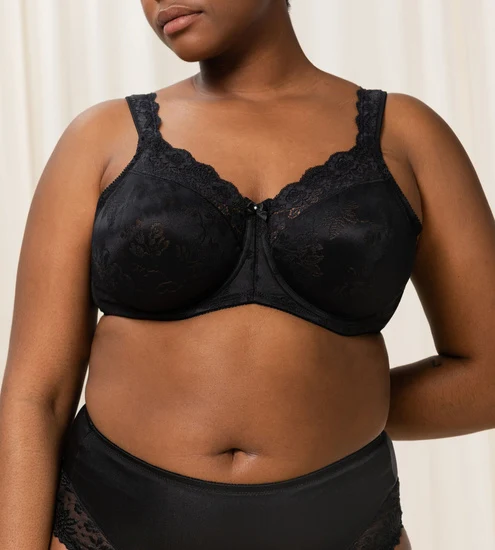 Triumph Stellina Damen Miederwaren BH kurz Mittelträger mit Bügel schwarz