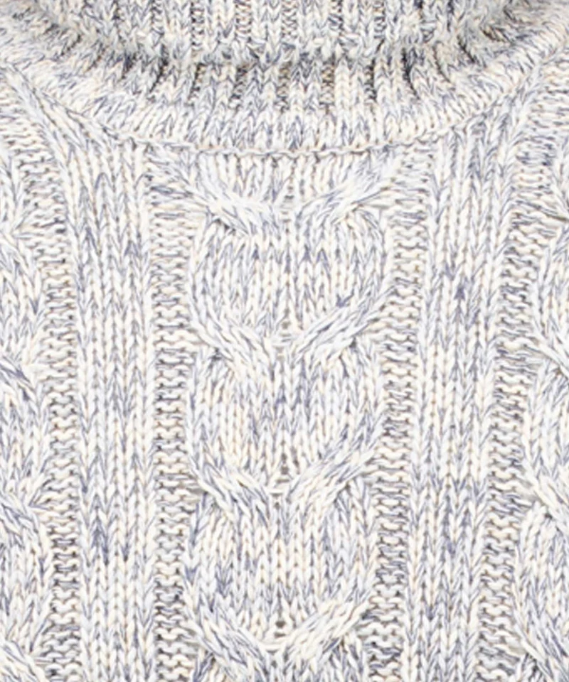 Strickpullover mit Rollkragen und Zopfmuster