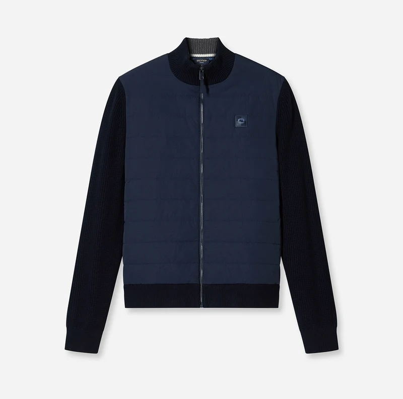 Hybrid Zip Jacke Nylon + Strick