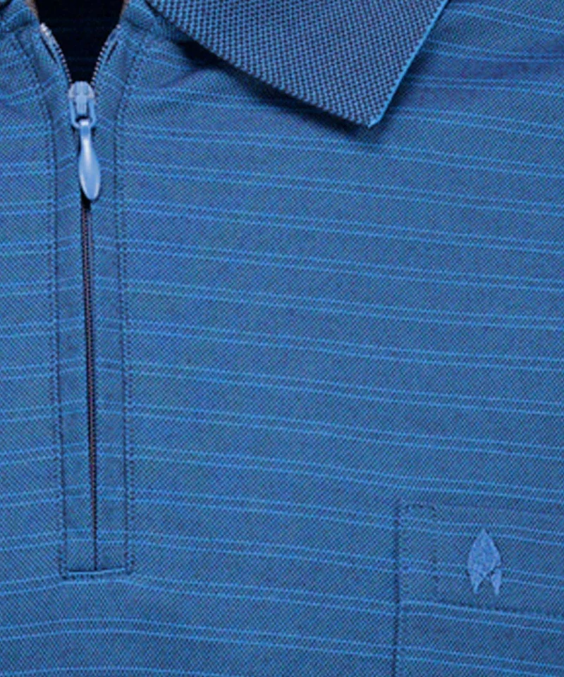 Fineliner-Poloshirt mit Reissverschluss, Langarm