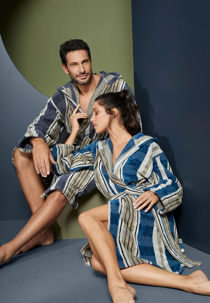 Bademantel Madison Ave. graublau