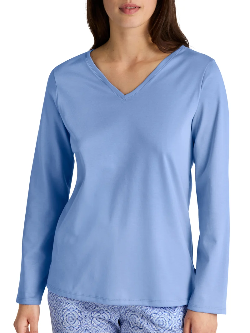 DAMEN Shirt langarm, hydrangea blue
