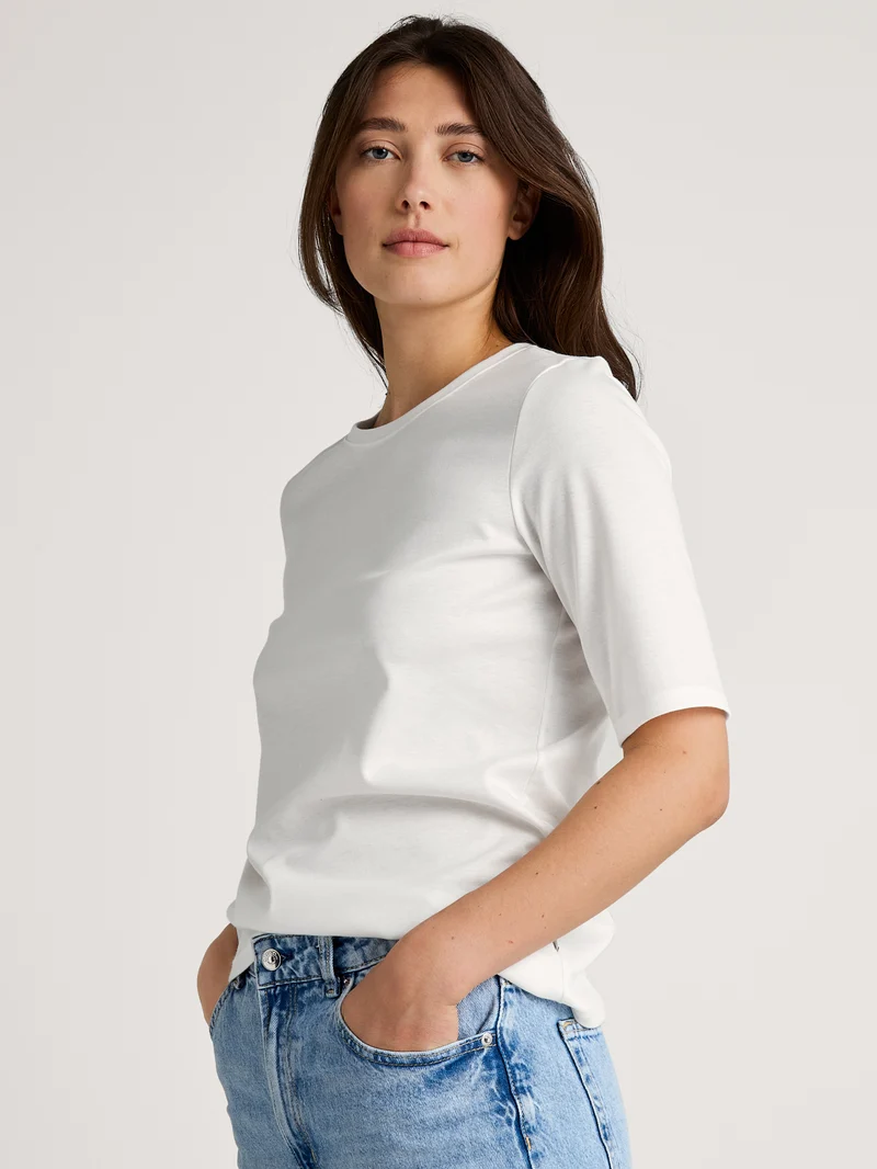 DAMEN Shirt kurzarm, star white