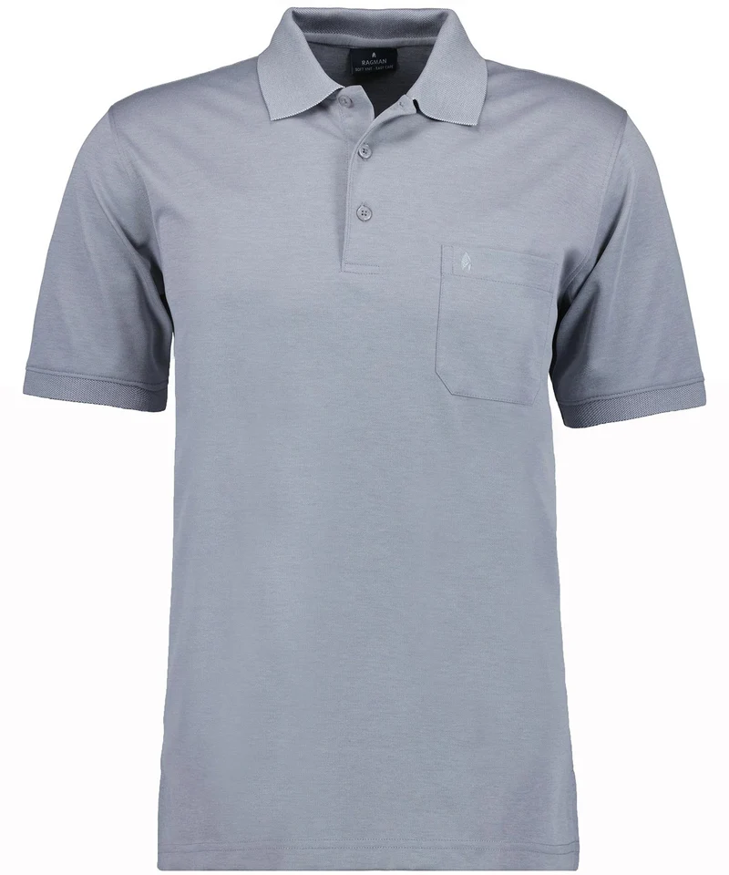 Softknit-Polo mit Brusttasche, kurzarm