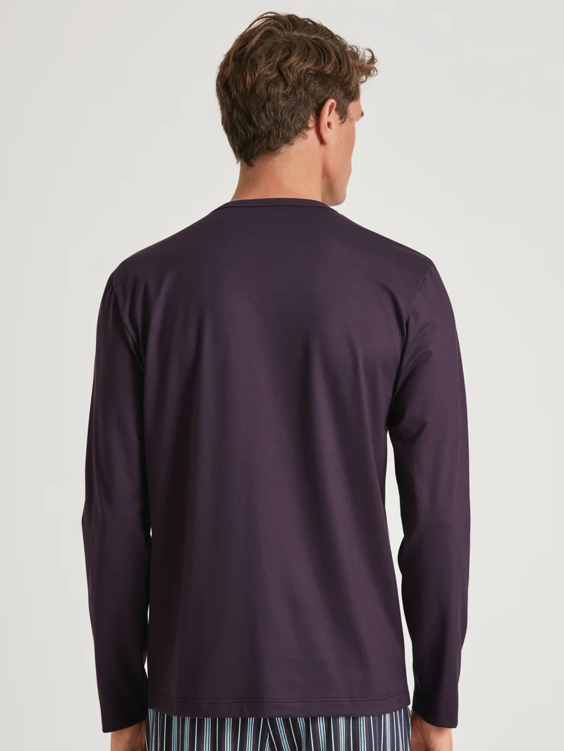 HERREN Shirt langarm, plum