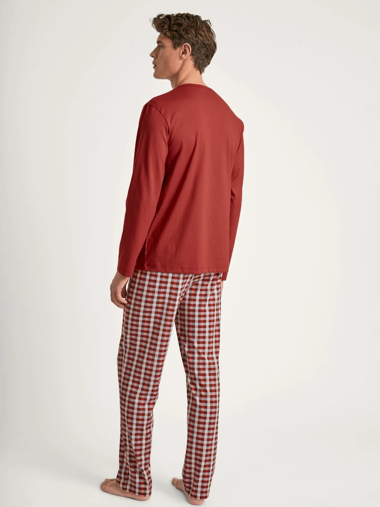 HERREN Pyjama, ochre red