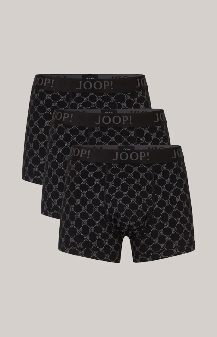 3-er Pack Boxer in Schwarz gemustert