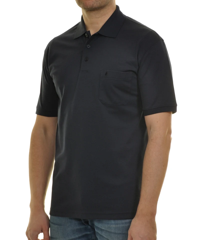 Softknit-Polo mit Brusttasche, kurzarm