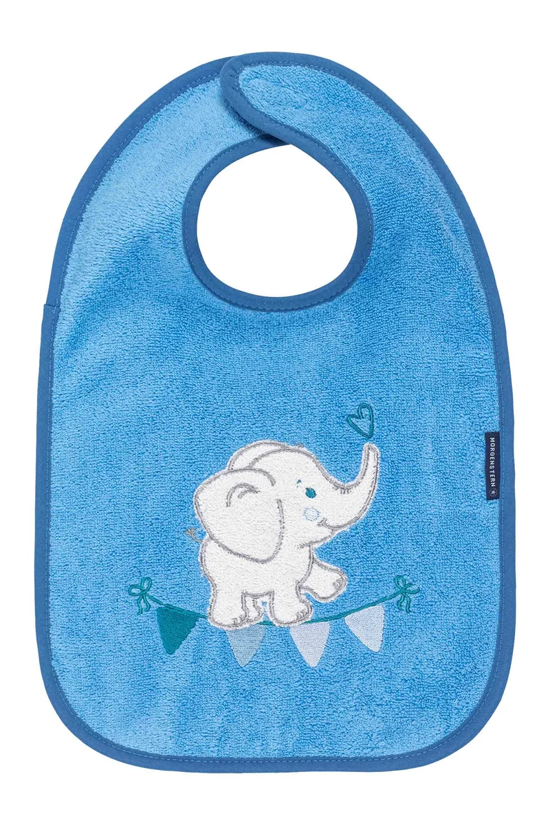 Kinderlätzchen,Luxus Baumwolle, Elefant, blau