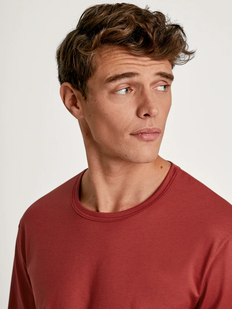 HERREN Shirt langarm, ochre red