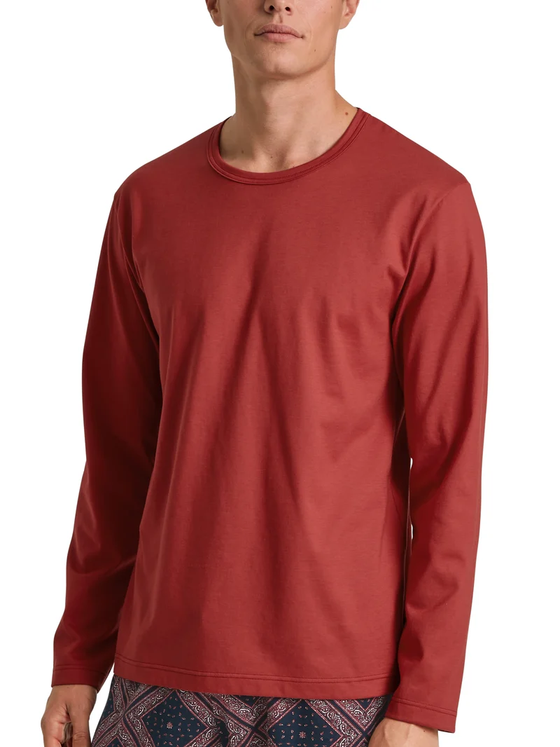 HERREN Shirt langarm, ochre red