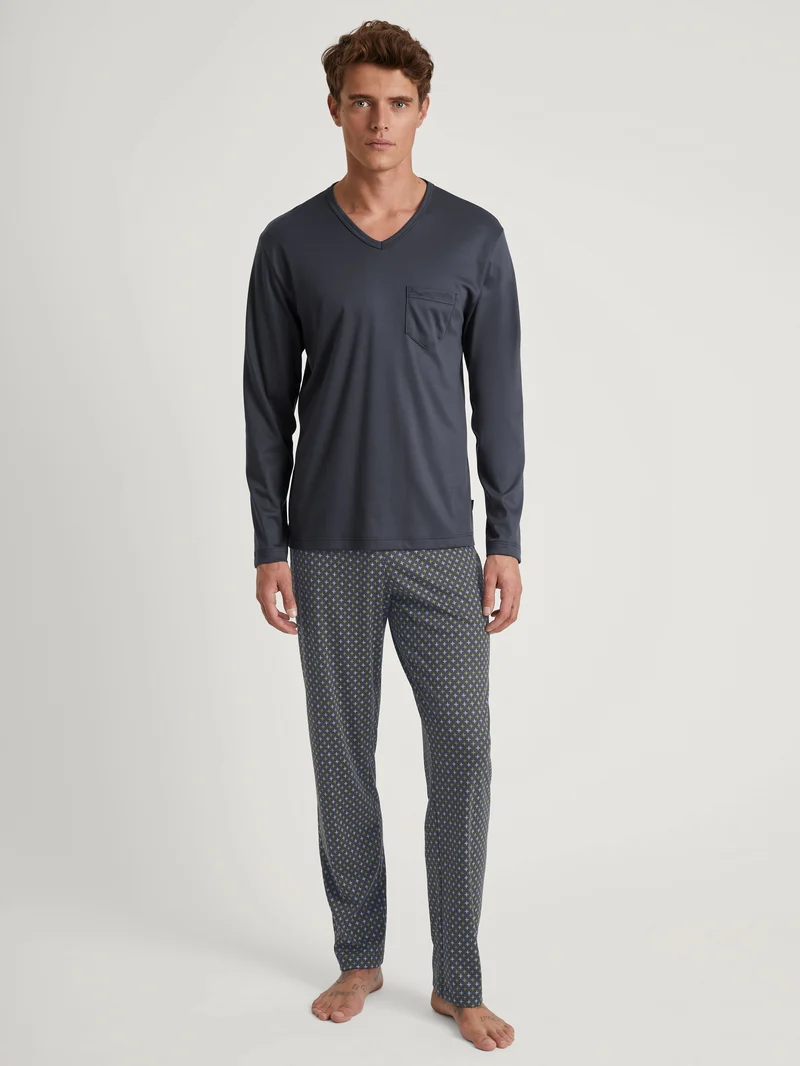 HERREN Pyjama, anthrazit