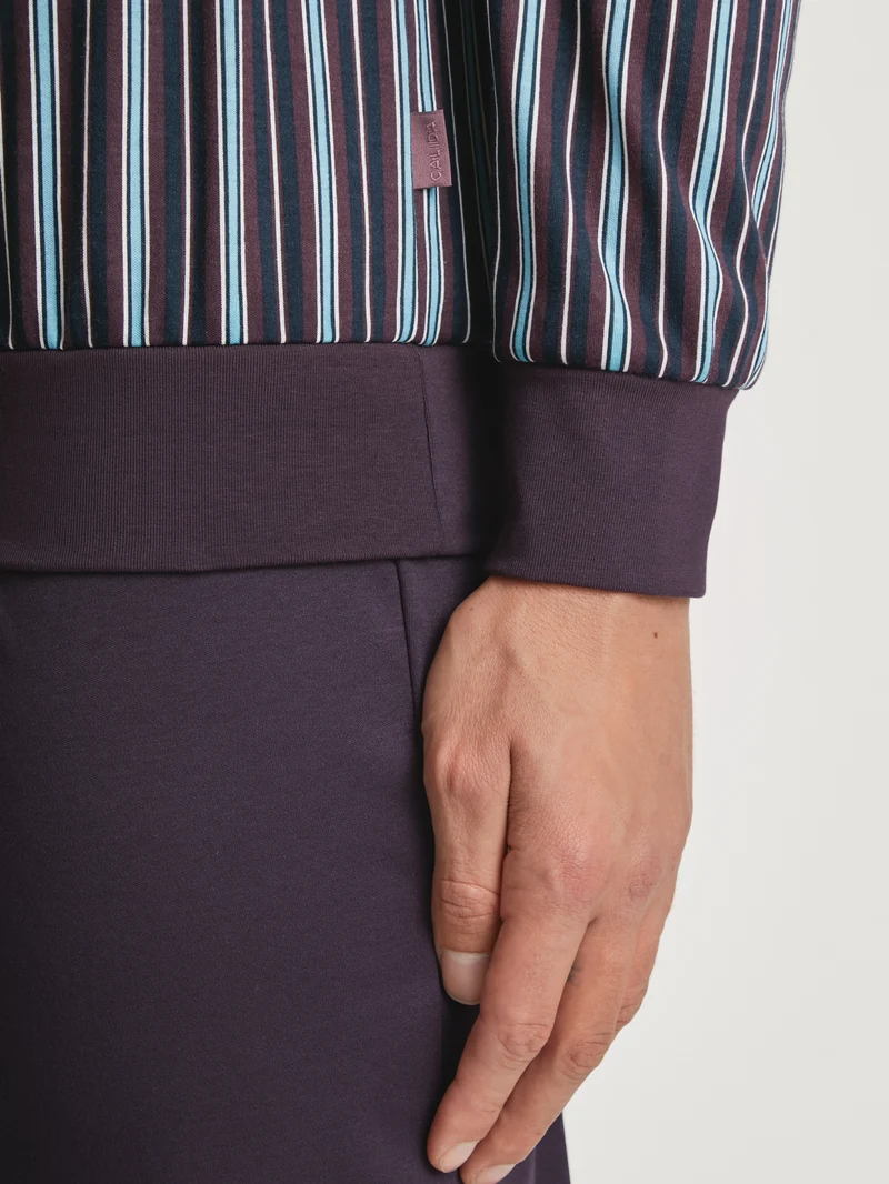 HERREN Pyjama mit Bündchen, plum