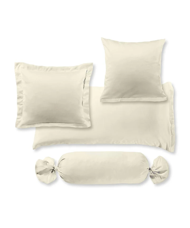 S-009100 | colours | fleuresse | Einfarbiger Kissenbezug aus Mako Satin | 2610 CREME | 100% Baumwolle | 4043202097610