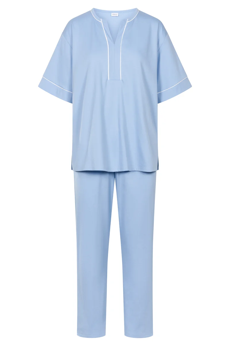 Py, 1/2 sleeve, pants 7/8, v-neck, Skyblue