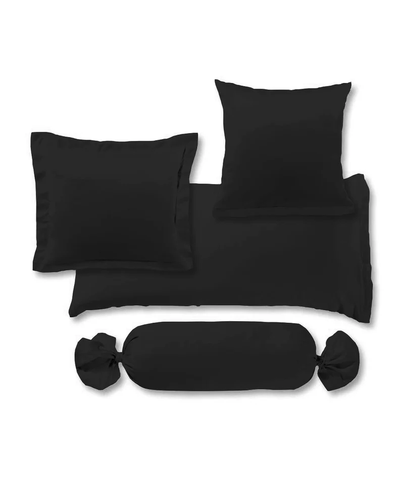 S-009100 | colours | fleuresse | Edler Kissenbezug aus Mako Satin | 0941 SCHWARZ | 100% Baumwolle | 4043202060690
