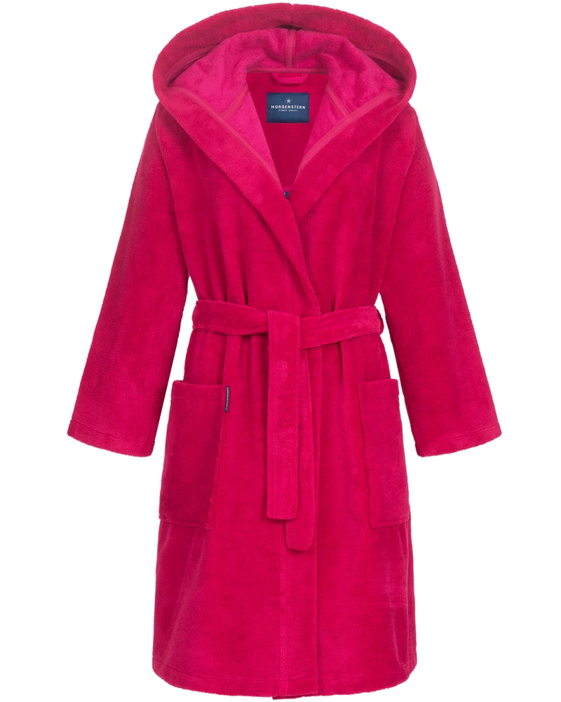 Morgenstern Bademantel Damen Kapuze, kurz, Multifaser, MILA, cyclam