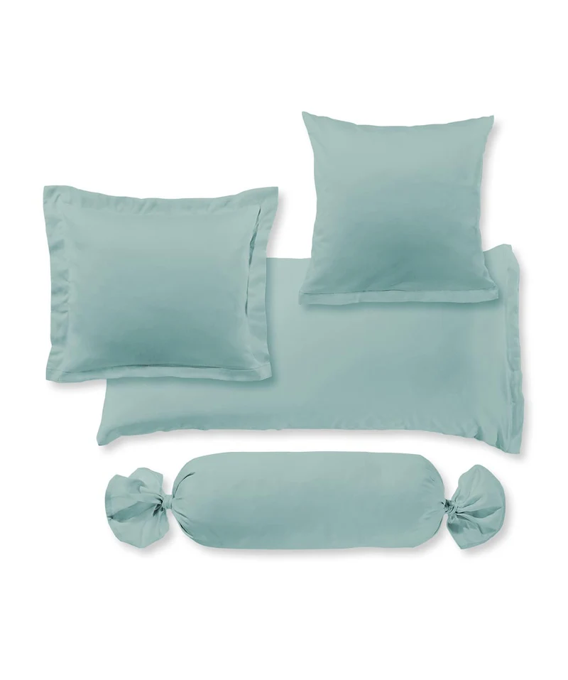 G-009100 | colours | fleuresse | Einfarbige Mako Satin Bettwäschegarnituren in Aqua Blau | 6078 AQUA | 100% Baumwolle | 4043202467208