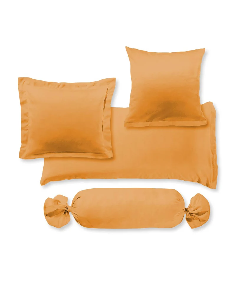 S-009100 | colours | fleuresse | Gelber Kissenbezug aus MAKO SATIN | 2046 GOLD | 100% Baumwolle | 4043202179514