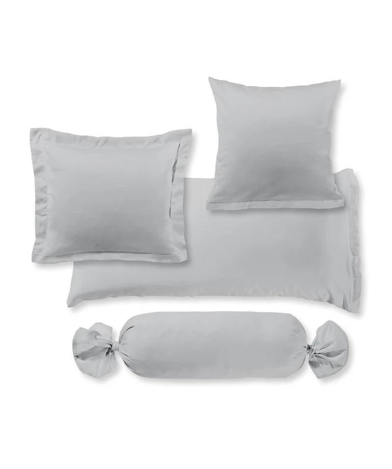 S-009100 | colours | fleuresse | Grauer Kissenbezug aus Mako Satin | 0978 SILBER | 100% Baumwolle | 4043202097627