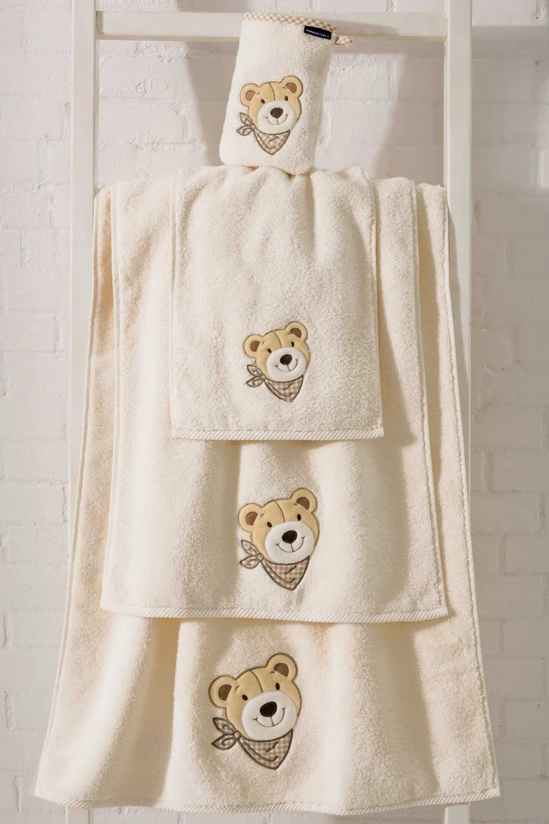 Morgenstern Bär Handtuch, Duschtuch, Gästetuch, Waschhandschuh, creme