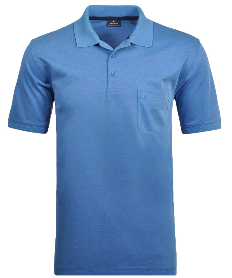 Softknit-Polo mit Brusttasche, kurzarm