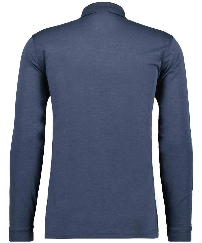 Softknit-Polo mit Brusttasche, Langarm