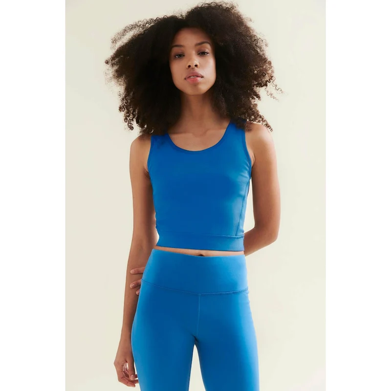 3/4 Crop Top - Shoreline Blue