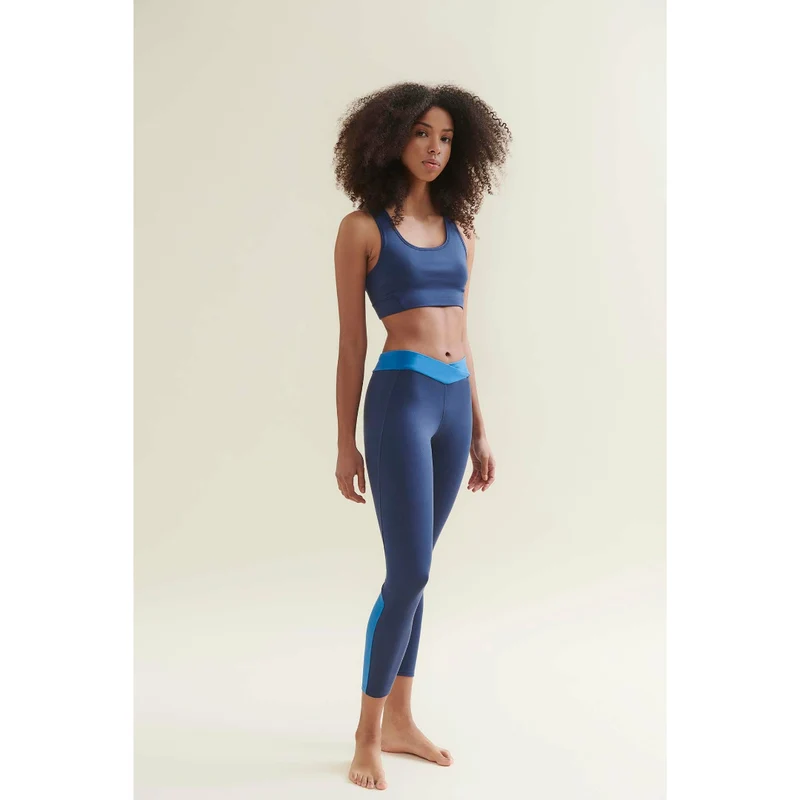 7/8 Dynamic Gym Leggings - Deep Night Blue/Shoreline Blue