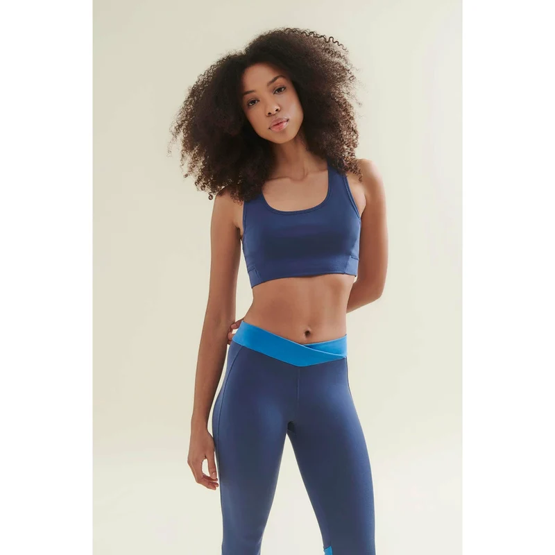 7/8 Dynamic Gym Leggings - Deep Night Blue/Shoreline Blue