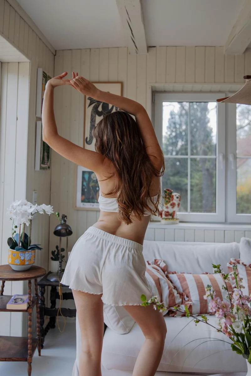 Pyjama Shorts Pippa in whisper white