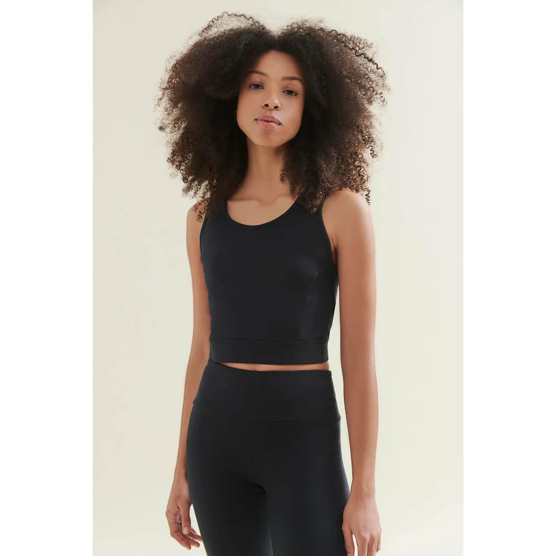 3/4 Crop Top - Caviar Black