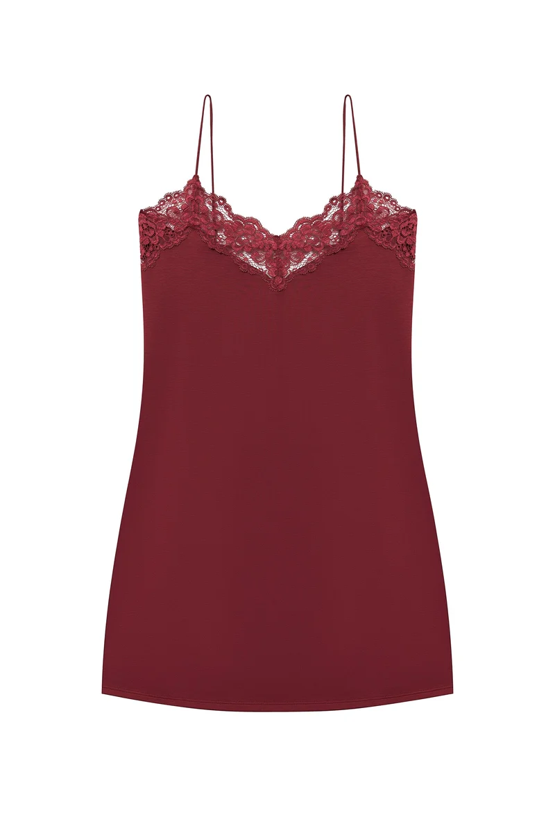 Spitzen-Nachthemd Sienna in vintage red