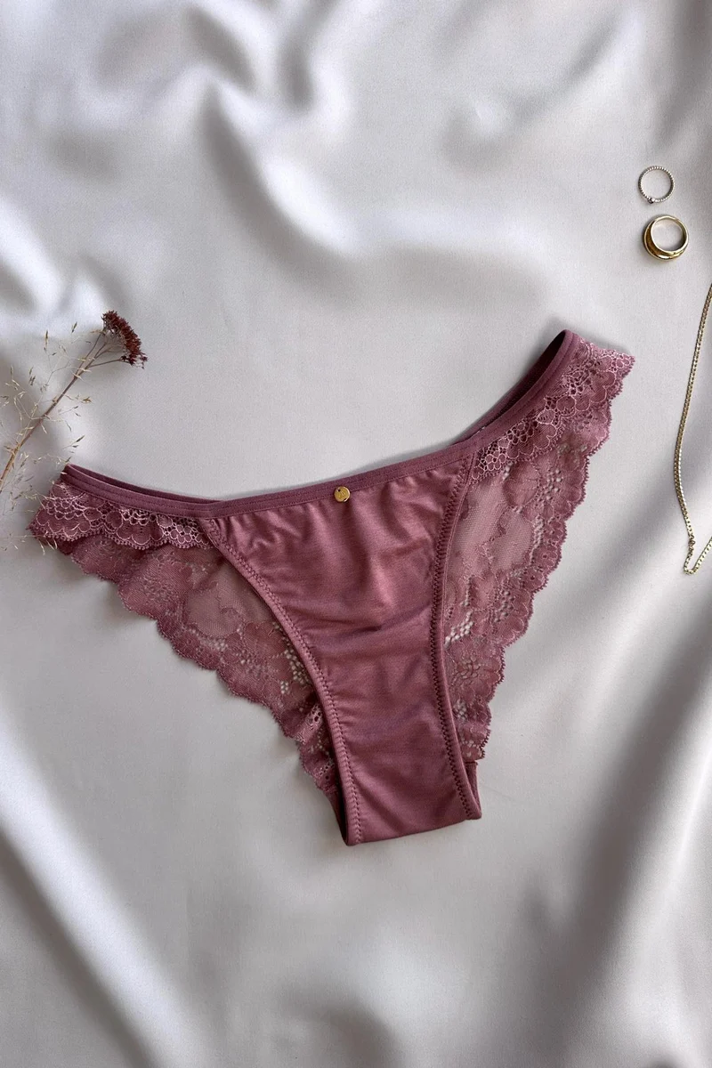 Spitzen-Slip Lilly in coffee rose